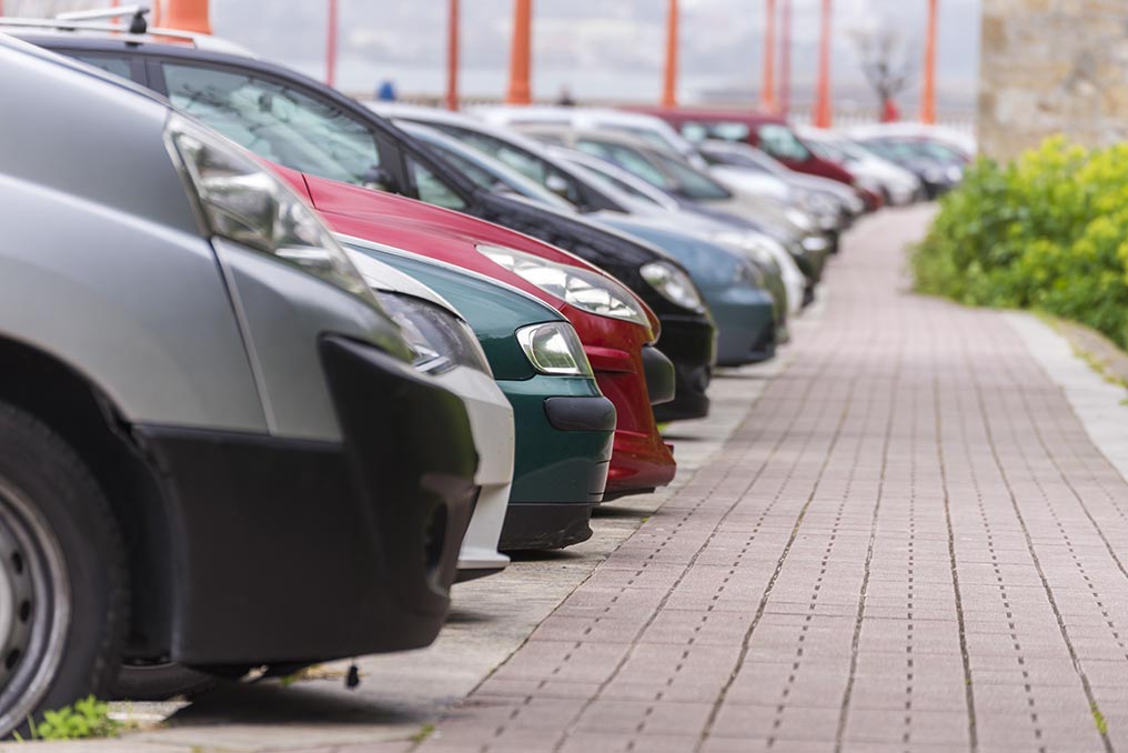 Parked cars.